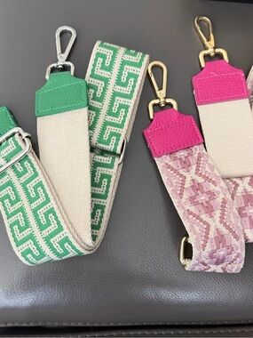 Green & Pink Decorative Bag Straps